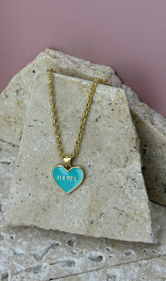 'Happy' Heart Necklace