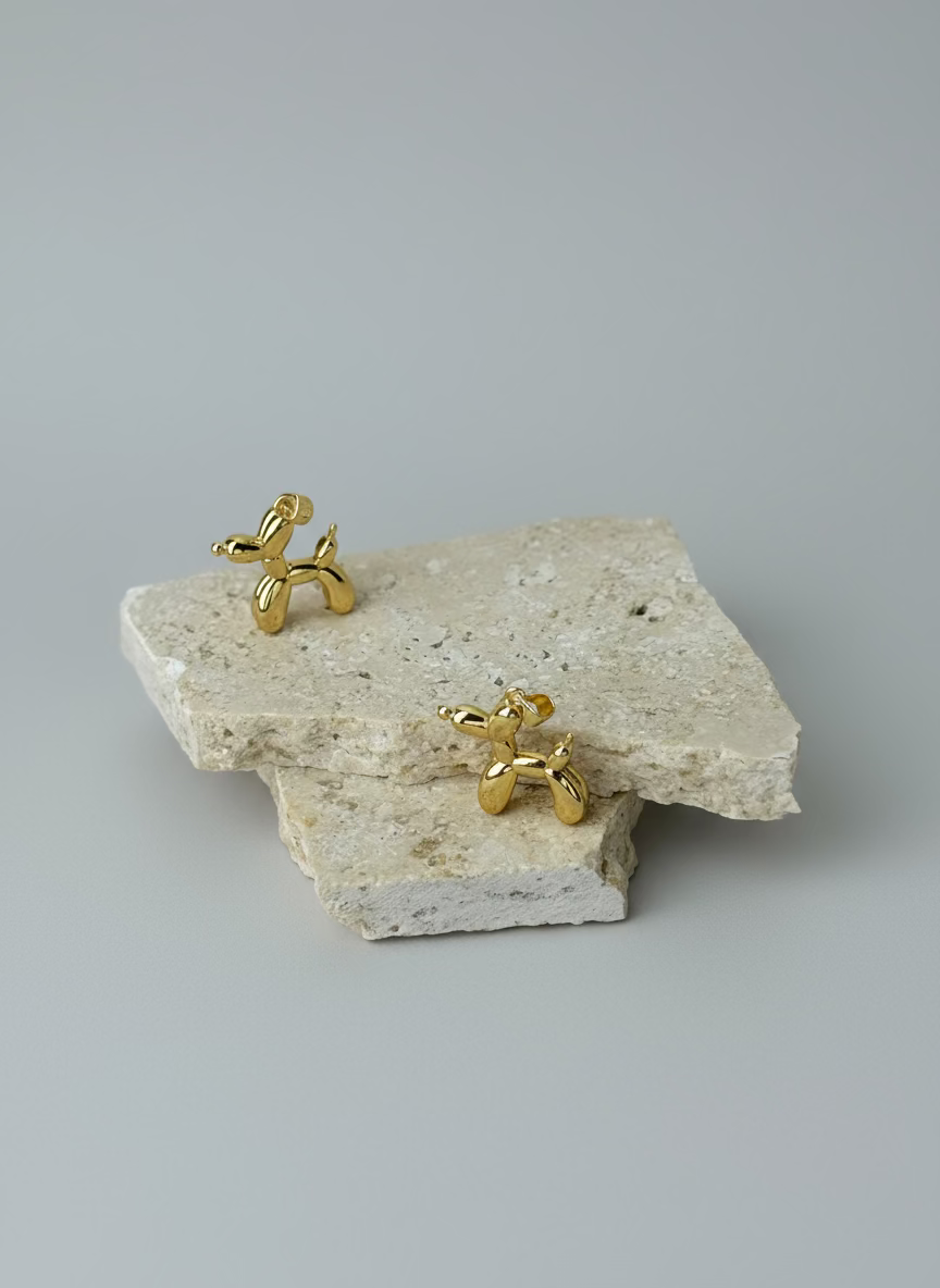 Gold Poodle charm