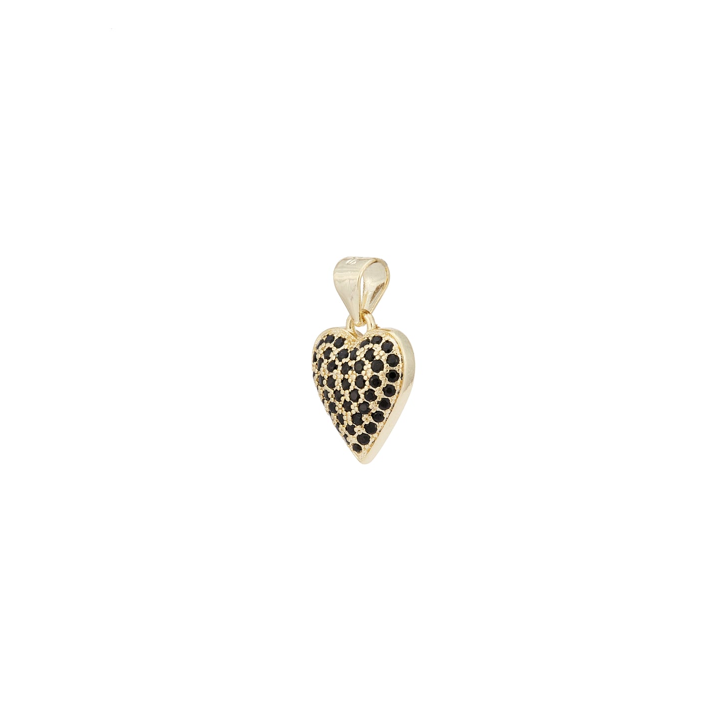 Gold Black Heart Charm