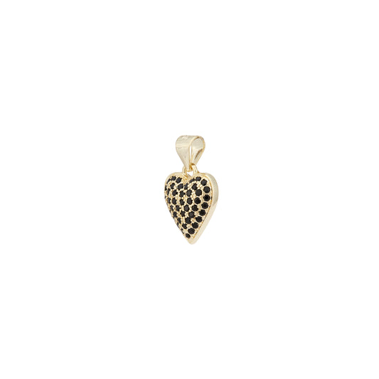 Gold Black Heart Charm