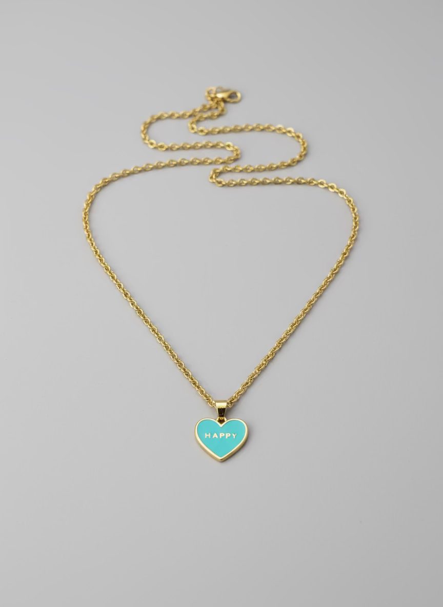'Happy' Heart Necklace
