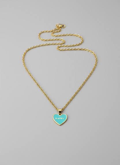 'Happy' Heart Necklace