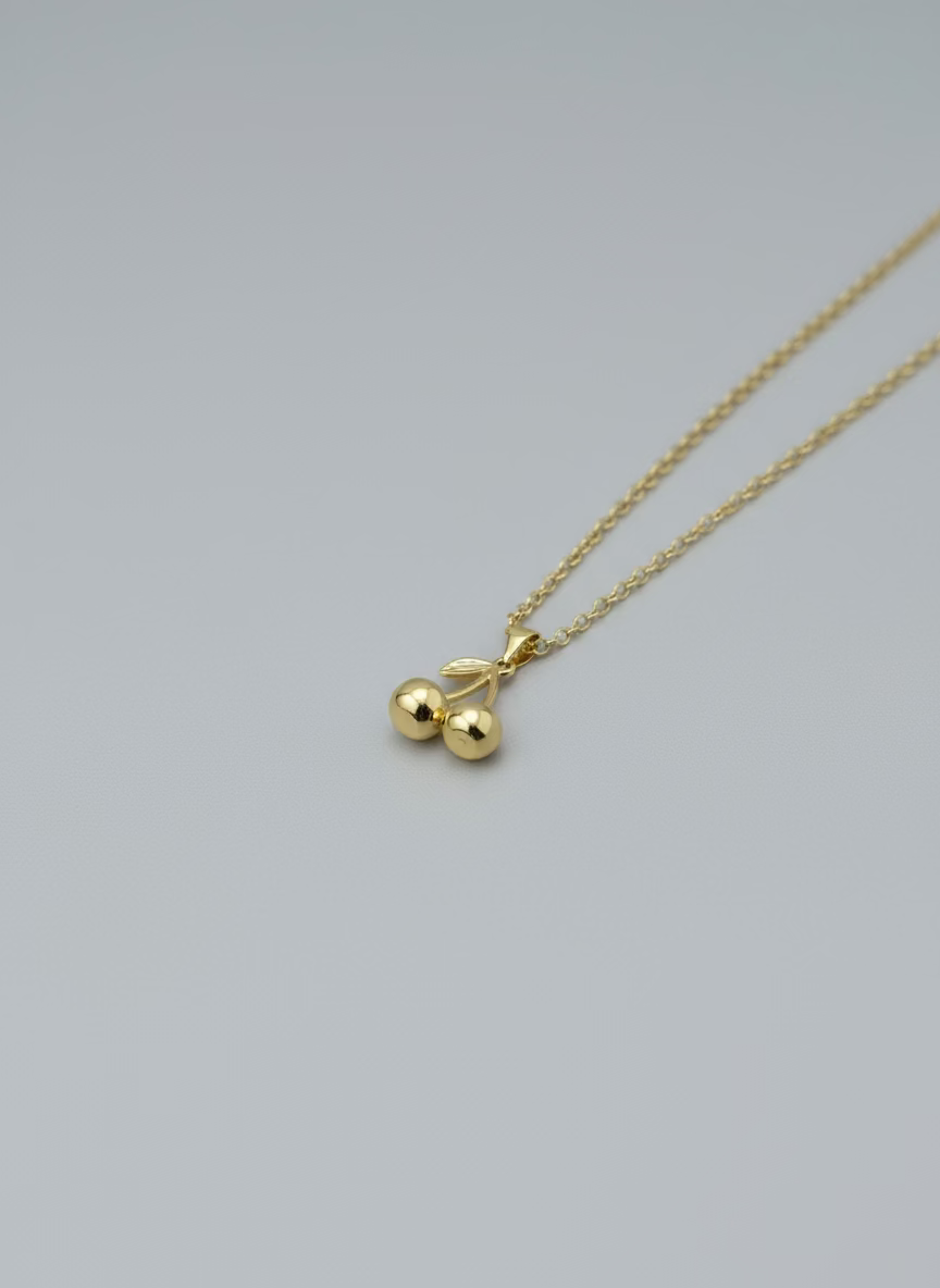 Gold Cherry Necklace