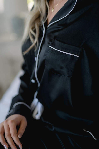 Black Spring Long Sleeve Top And Shorts