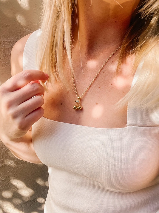 Gold Cherry Necklace
