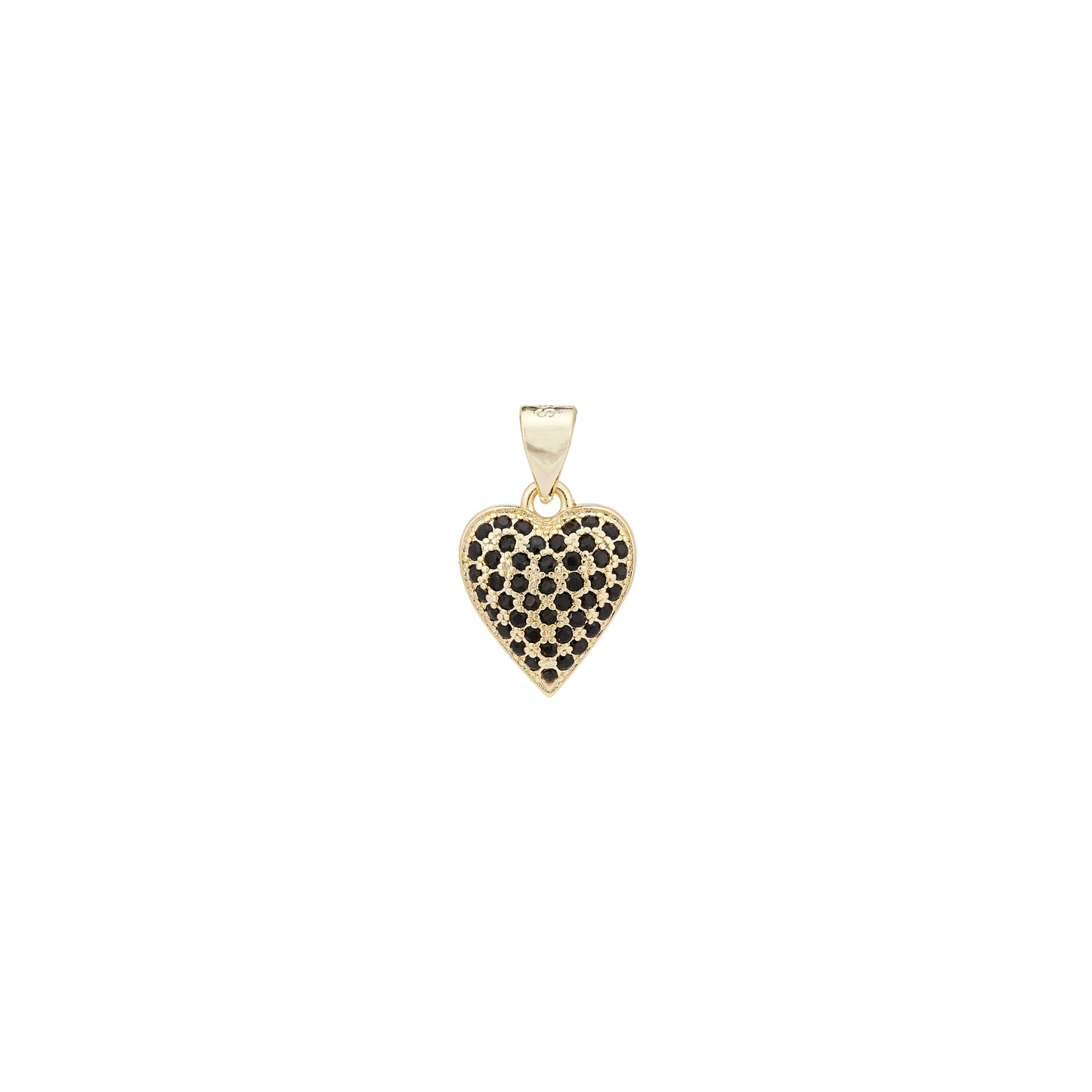 Gold Black Heart Charm