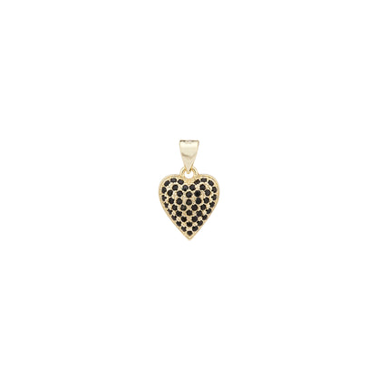 Gold Black Heart Charm